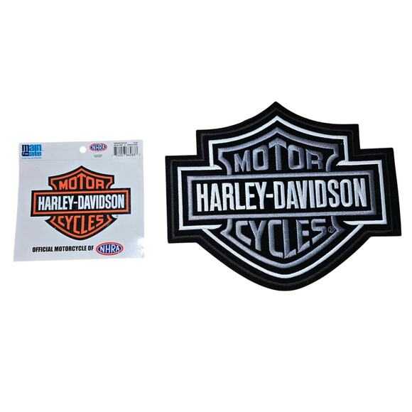 Lot of 2 Harley Davidson Items:  One Large New 9x8 Patch, One New 5x4 Decal - Picture 1 of 7